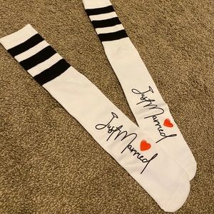 Just Married Knee High Socks NWT